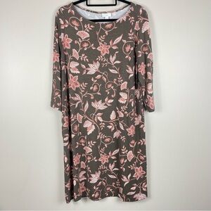 J. Jill Womens Medium Dress Floral Stretch Jersey knit Stretch Shall OV Dress